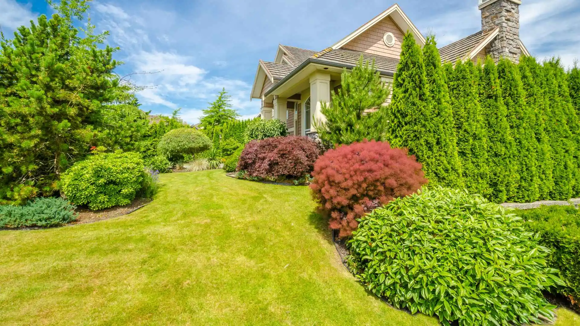 Bushes trimmed for home front in Grimes, IA.