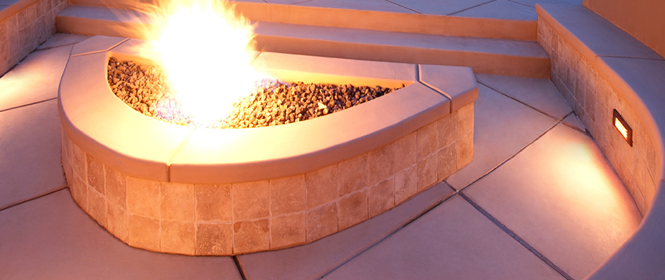 Luxury fire pit hardscape crafted to perfection in Johnston, IA.