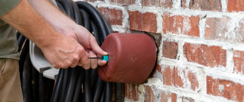 Professional winterizing irrigation system in Urbandale, IA.